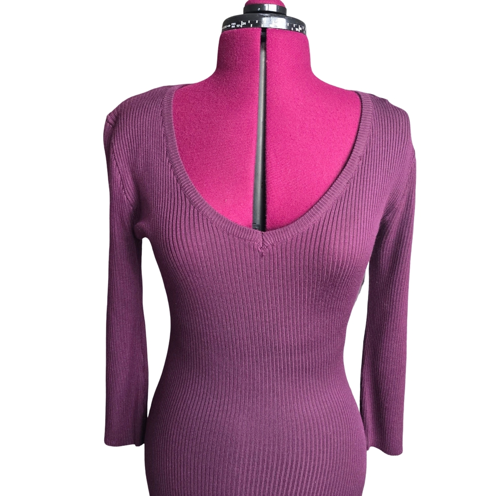 NWT No Boundaries Ribbed Knit Sweater Dress Long Sleeve V Neck Size S - Picture 1 of 6